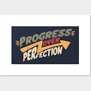 Vintage Progress Over Perfection // Retro Inspiration Motivation Posters and Art